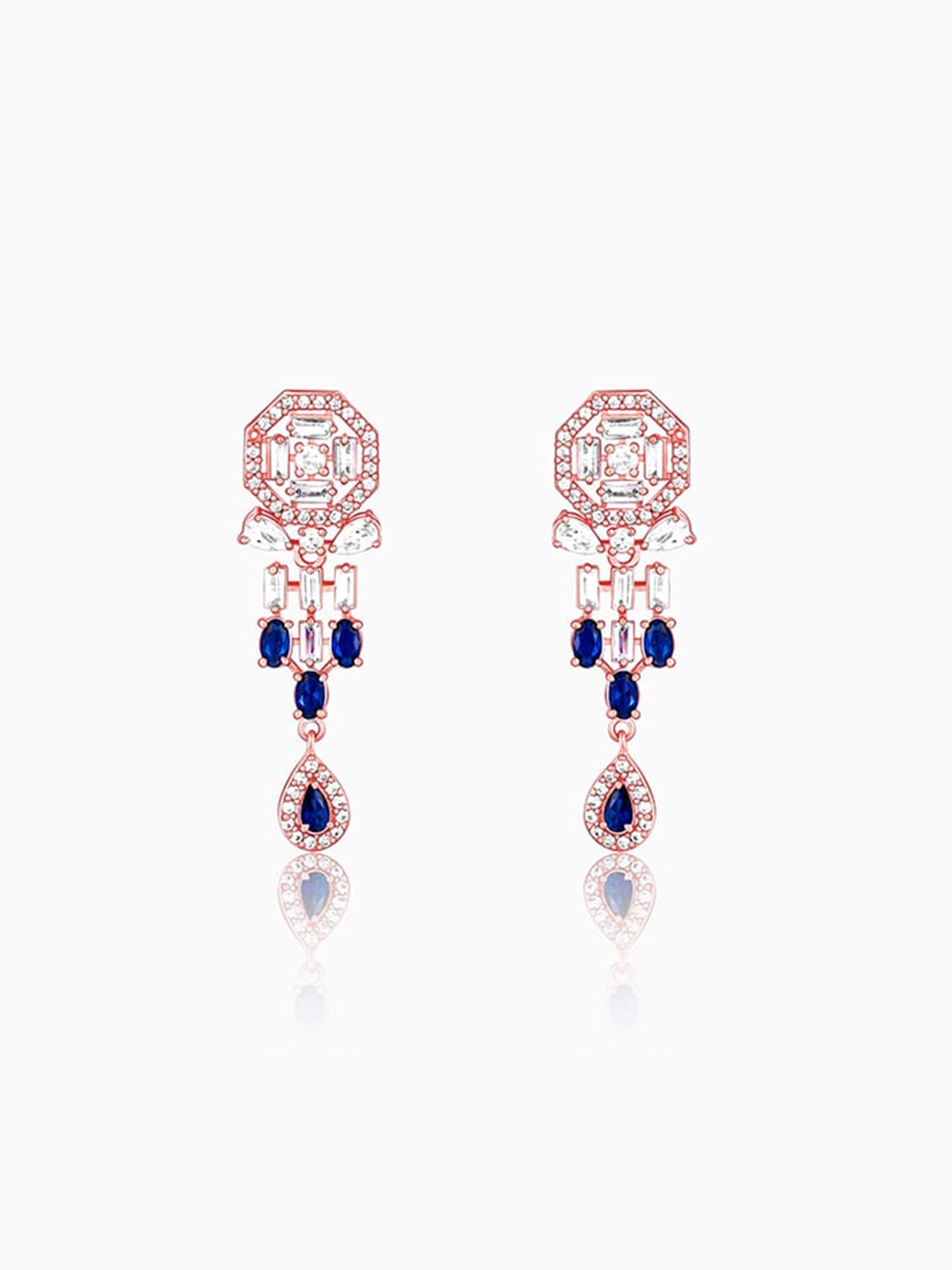 Rose Gold Bluestone Alley Earrings