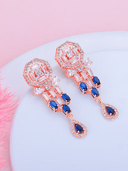 Rose Gold Bluestone Alley Earrings