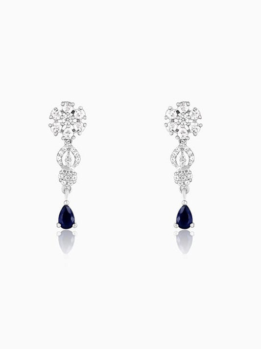 Silver Drop of Ocean Earrings