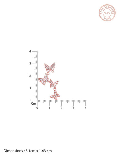 Rose Gold Wavering Wings Earrings