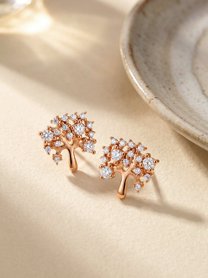 Rose Gold Tree of life Earrings