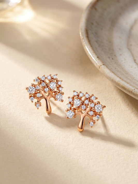Rose Gold Tree of life Earrings