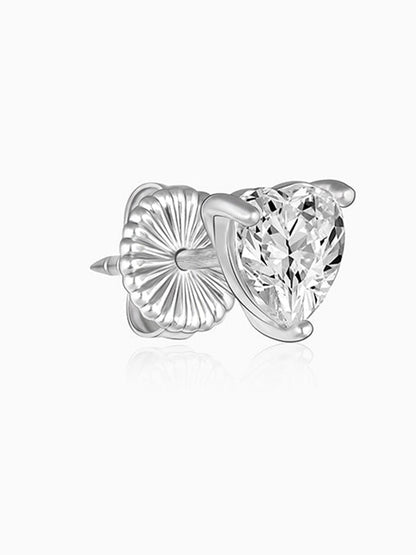 Silver Shape of Heart Earrings