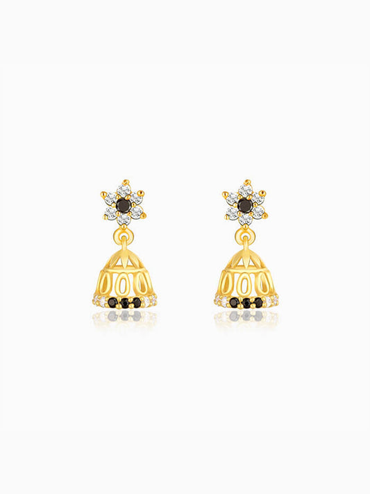 Golden Floral Lily Jhumki