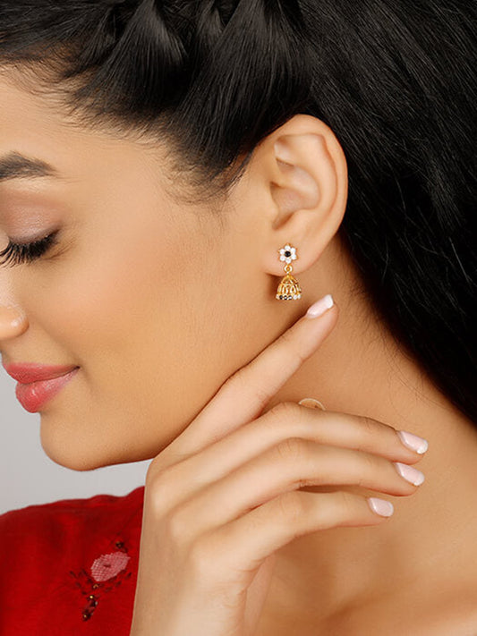 Golden Floral Lily Jhumki
