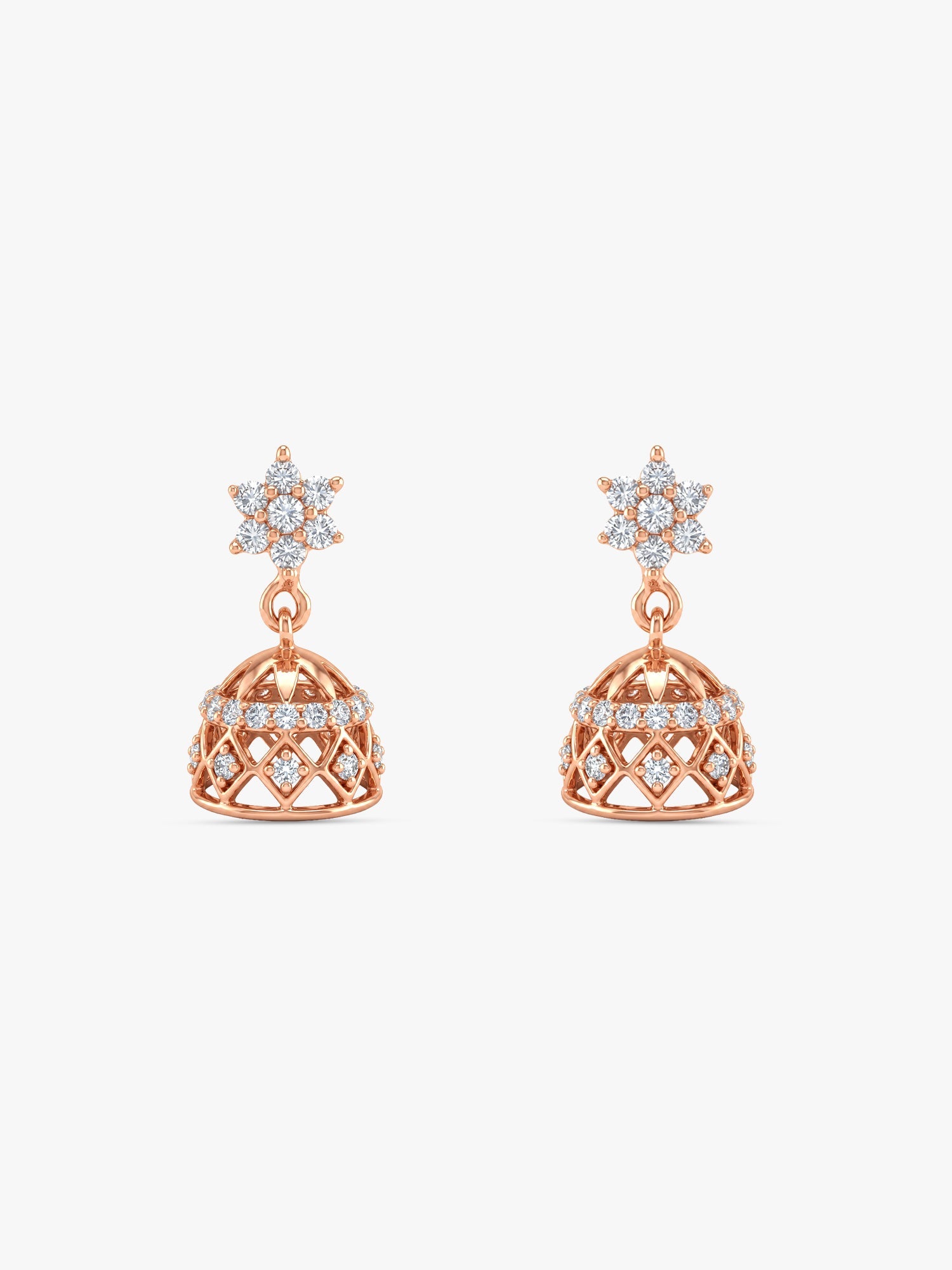 Rose Gold Zircon Jhumki