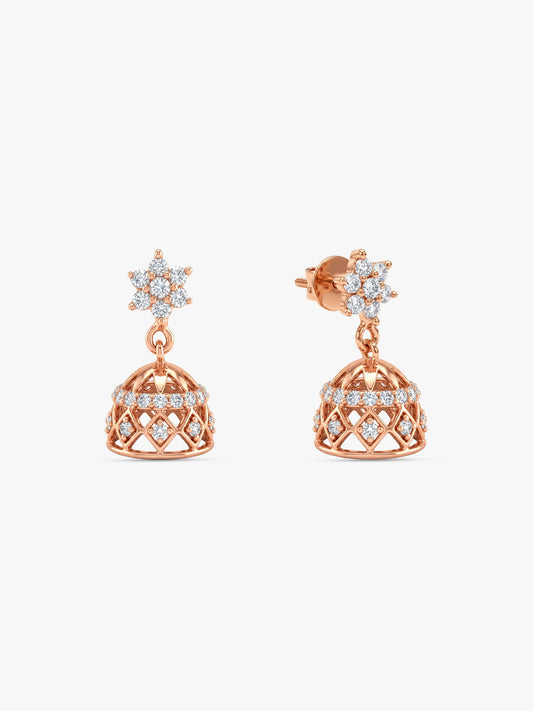 Rose Gold Zircon Jhumki