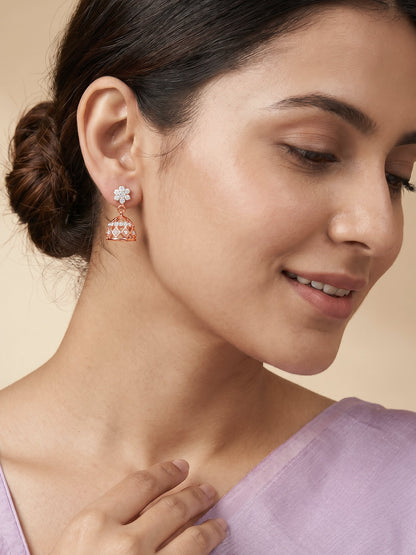 Rose Gold Zircon Jhumki