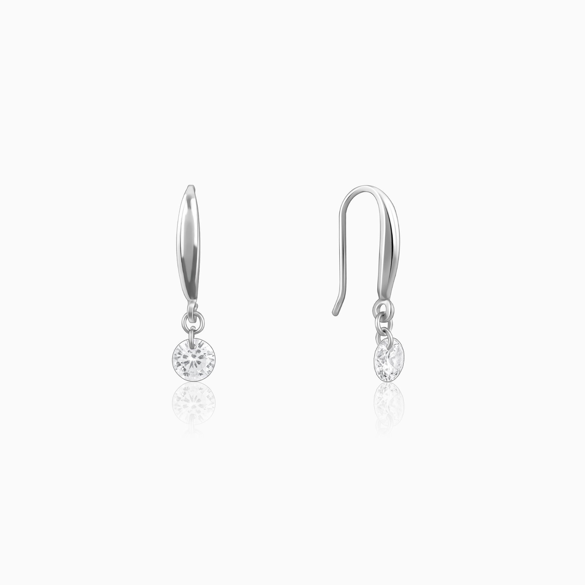 Silver Classic Shiny Drop Earrings – GIVA