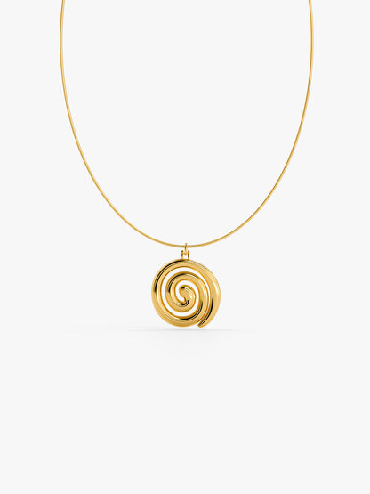 Spiral Drop It Gold Plated Necklace