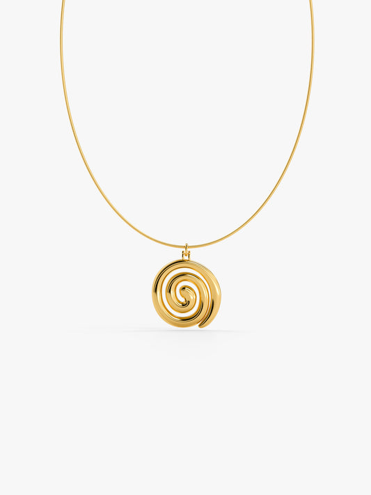 Spiral Drop It Gold Plated Necklace