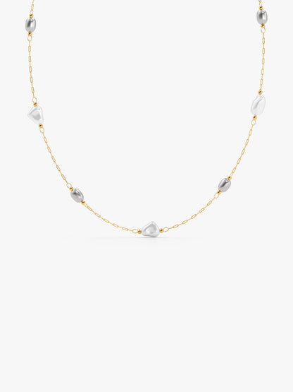 Pearl Sprinkle Gold Plated Necklace