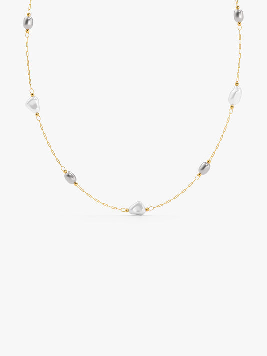 Pearl Sprinkle Gold Plated Necklace
