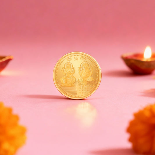 24K Gold Coin - Goddess Lakshmi and Lord Ganesha (1g)