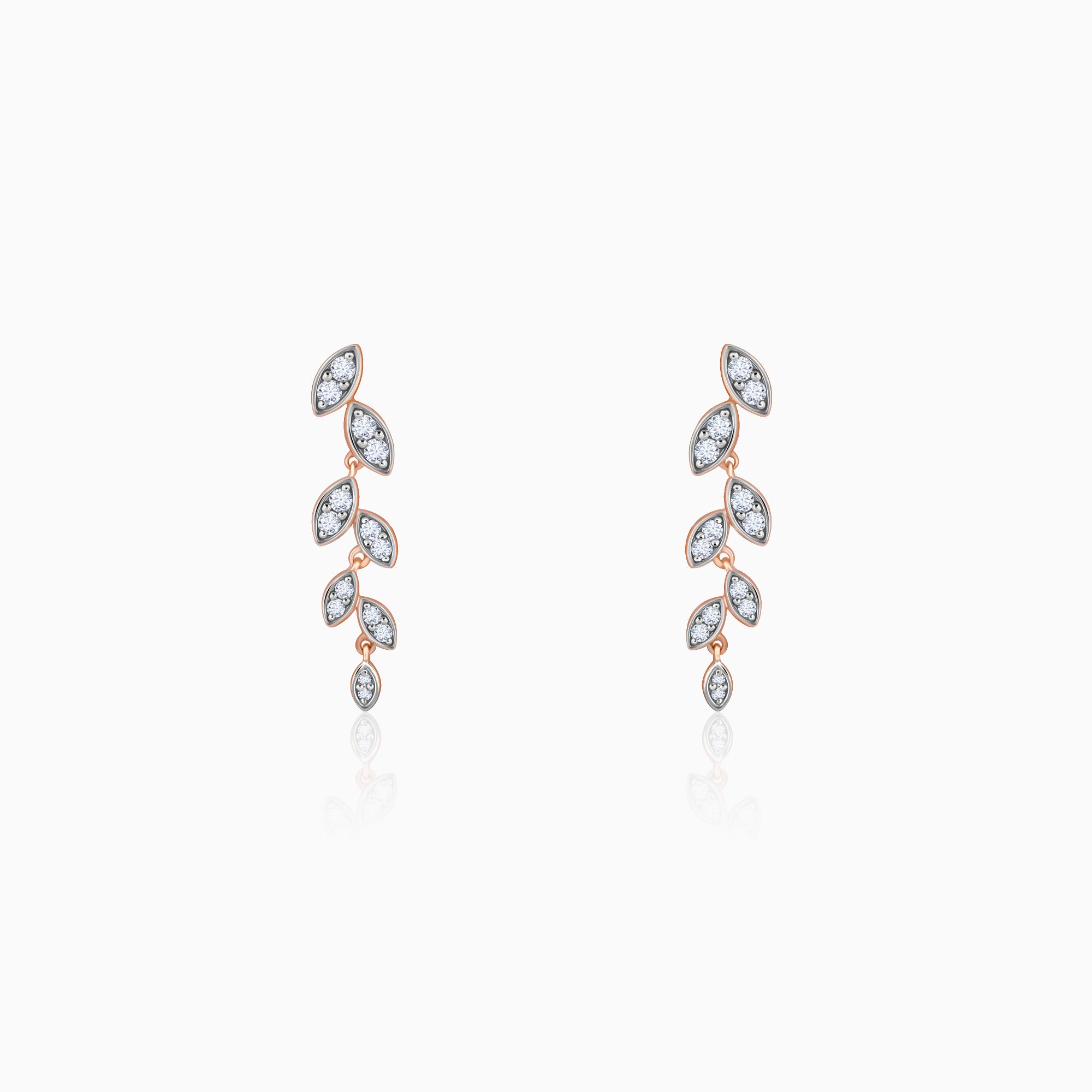 Rose Gold Cascade Diamond Earrings - Image 1