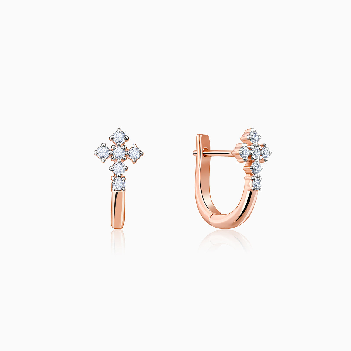 Rose Gold Embrace Elegance Diamond Earrings