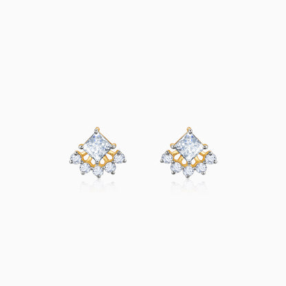 Gold Regal Elegance Diamond Studs with lab-grown diamonds.