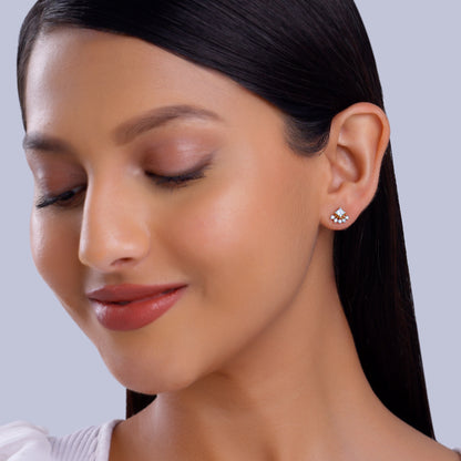 Gold Regal Solitaire Diamond Earrings