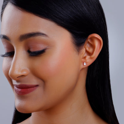 Rose Gold Ovaline Lab Grown Diamond Stud Earrings
