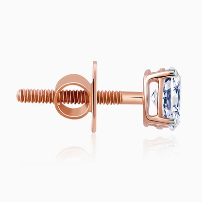 Rose Gold Ovaline Lab Grown Diamond Stud Earrings