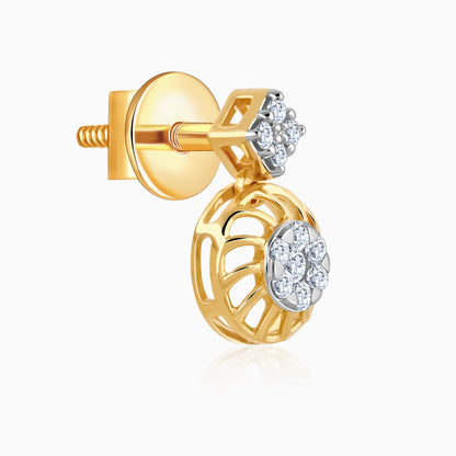 Gold Unravel Diamond Earrings