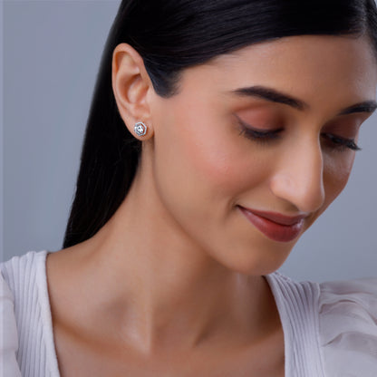 Rose Gold Lovable Solitaire Diamond Earrings