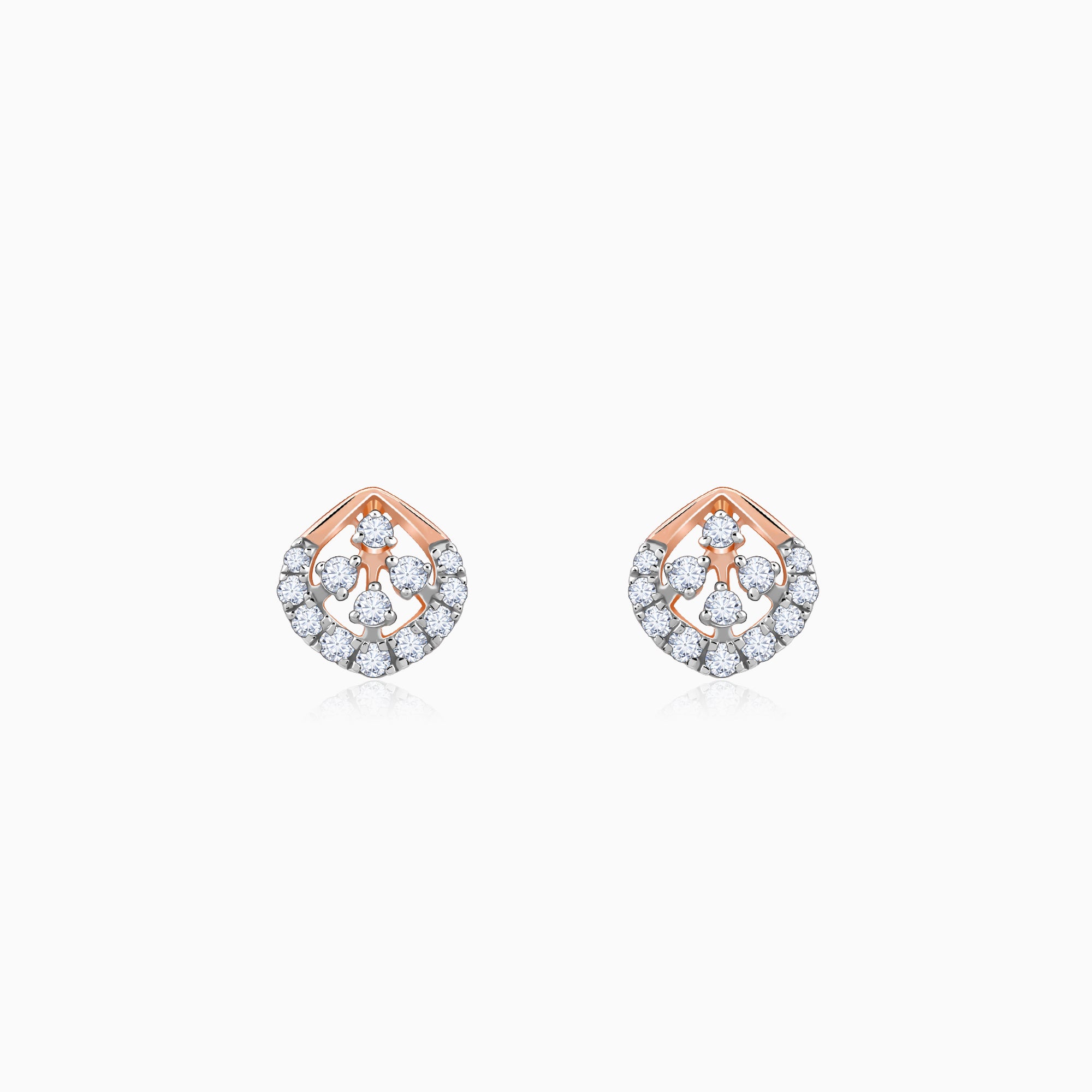 Rose Gold Dazzle Duo Lab Grown Diamond Earrings - Image 1