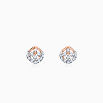 Rose Gold Dazzle Duo Lab Grown Diamond Earrings
