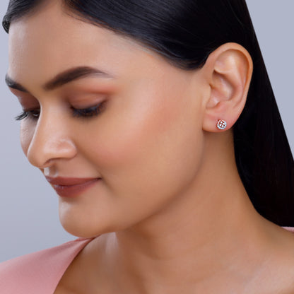 Rose Gold Dazzle Duo Lab Grown Diamond Earrings