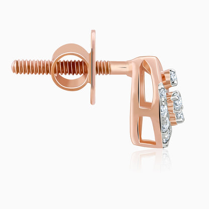 Rose Gold Dazzle Duo Lab Grown Diamond Earrings