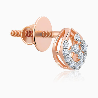 Rose Gold Dazzle Duo Lab Grown Diamond Earrings