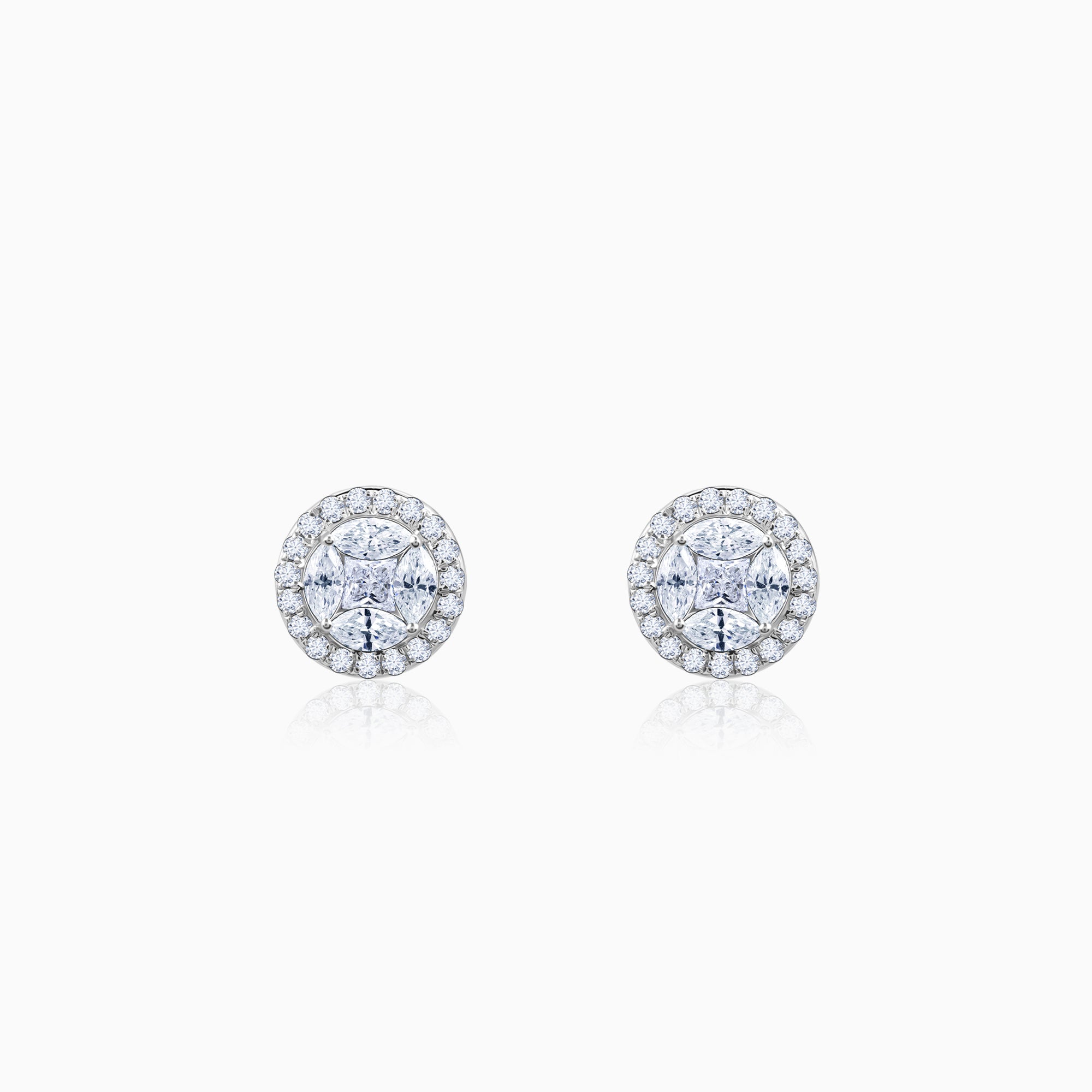 White Gold Circle of Life Lab Grown Diamond Earrings - Image 1
