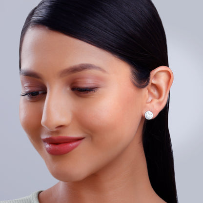 White Gold Circle of Life Lab Grown Diamond Earrings