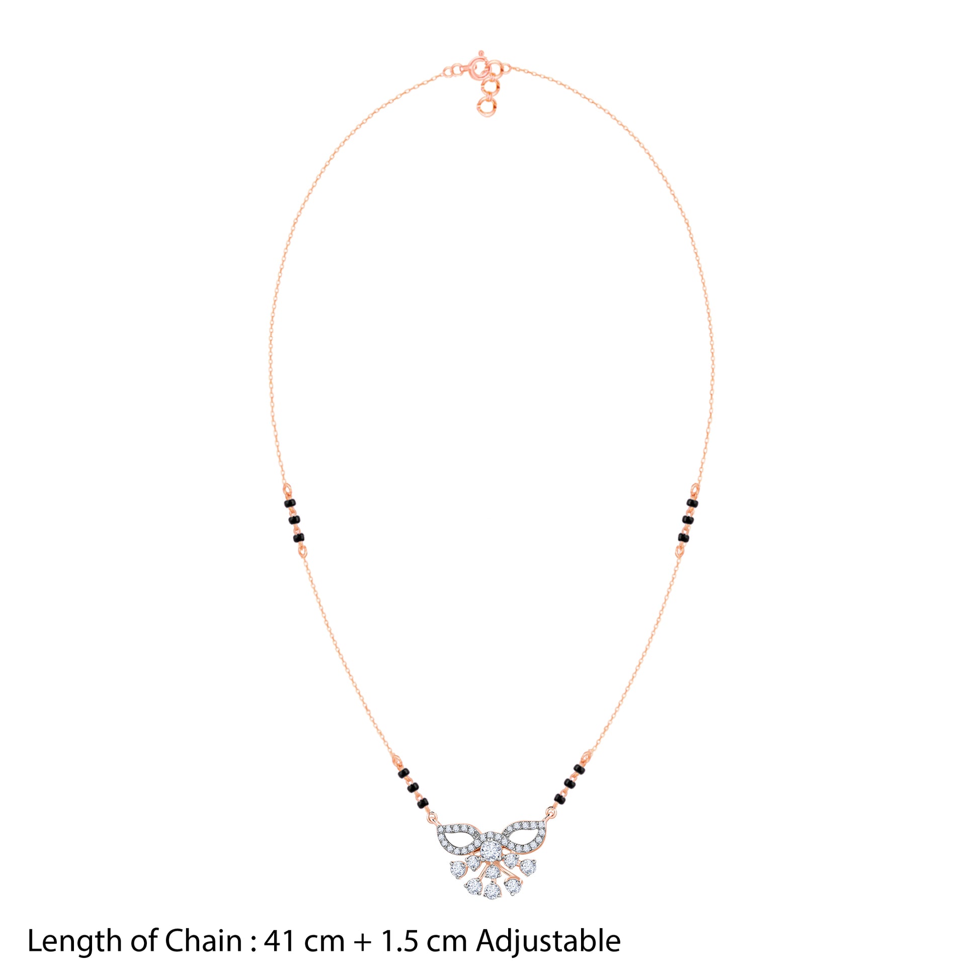 Rose Gold Shruthi Diamond Mangalsutra- rose gold mangalsutra for women