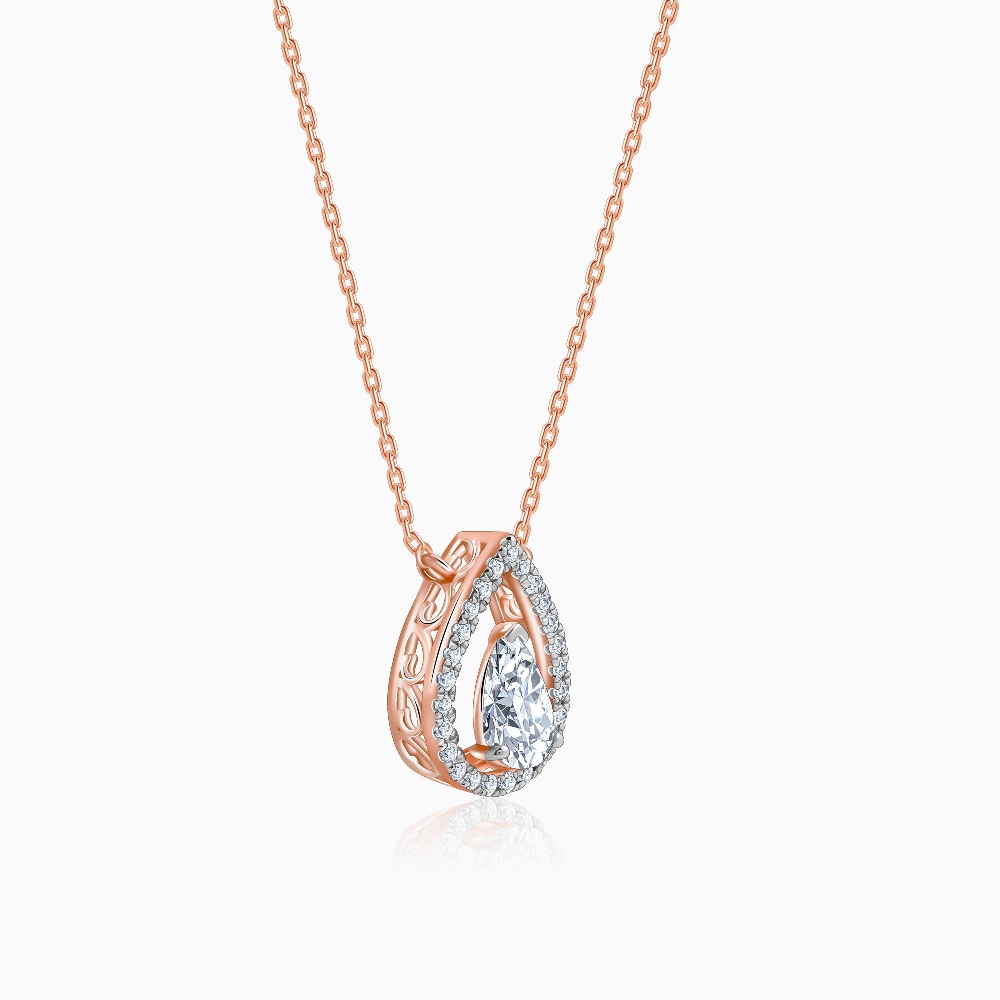 Rose Gold Magical Dewdrop Lab Grown Diamond Necklace - view 4