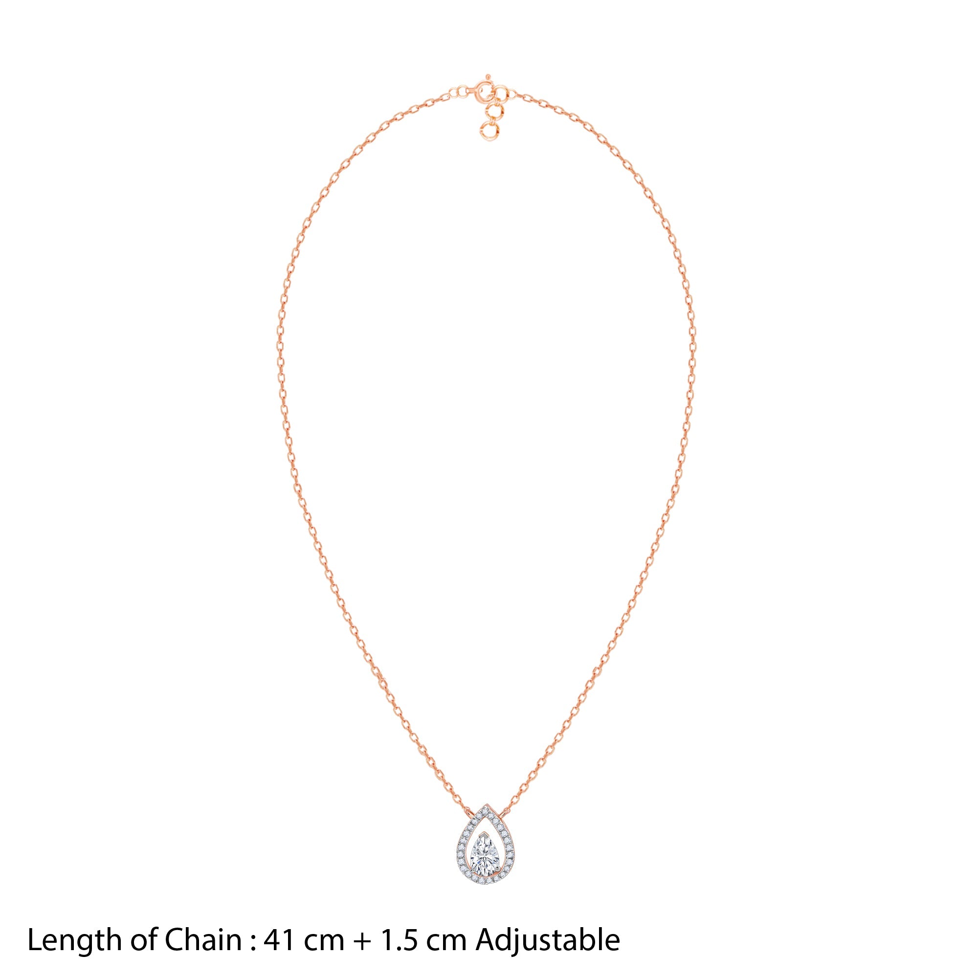 Rose Gold Magical Dewdrop Lab Grown Diamond Necklace - view 7