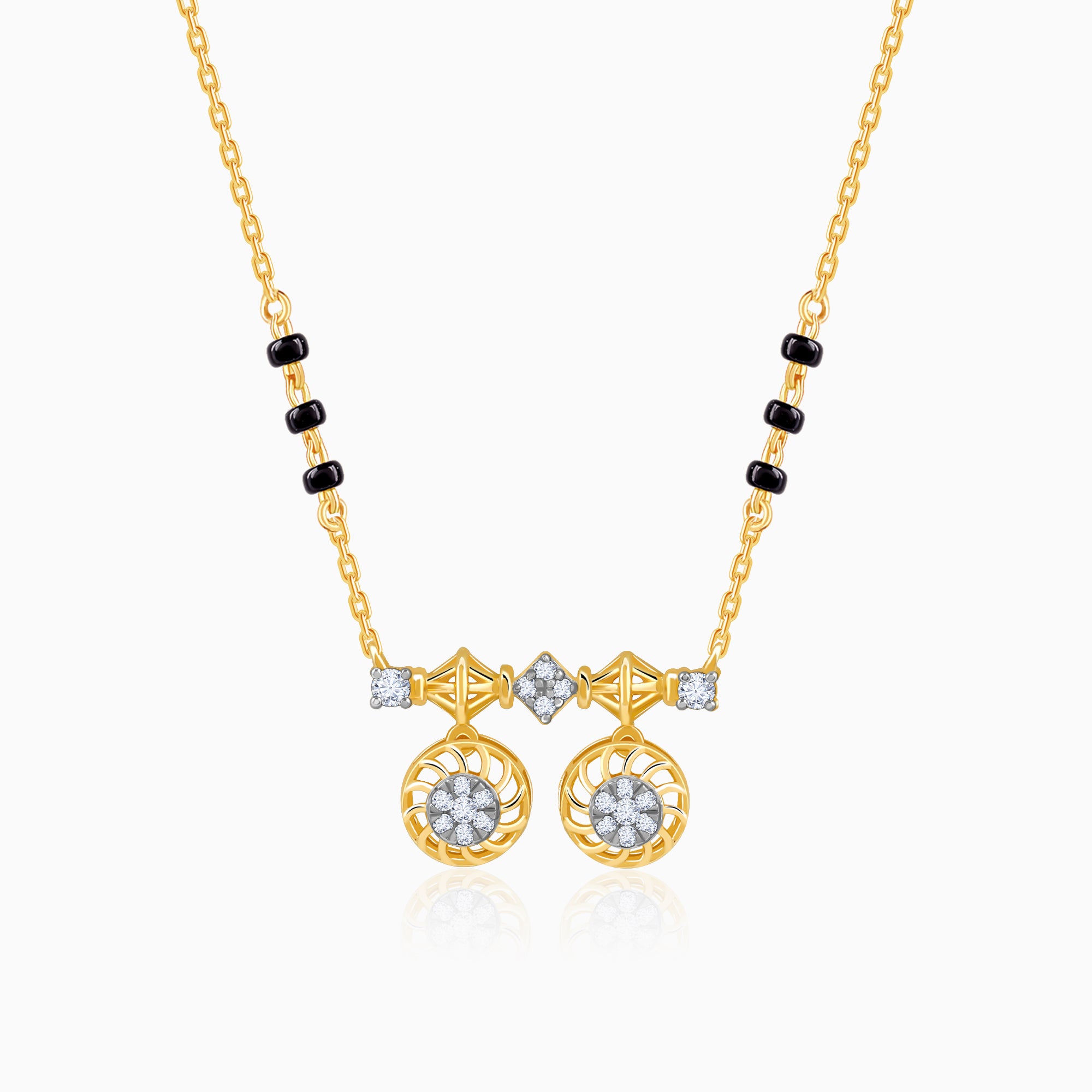 Gold Savitri Lab Grown Diamond Mangalsutra - Image 1