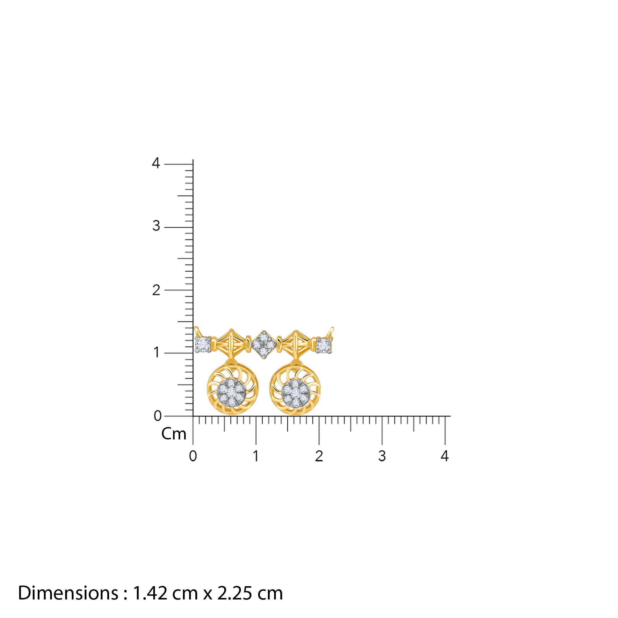 Gold Savitri Lab Grown Diamond Mangalsutra - view 4