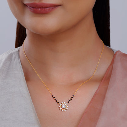 Gold Chandramukhi Lab Grown Diamond Mangalsutra