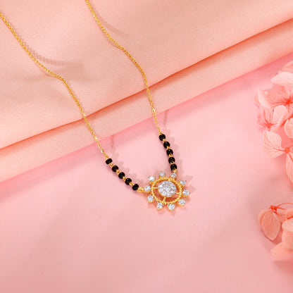 Gold Chandramukhi Lab Grown Diamond Mangalsutra