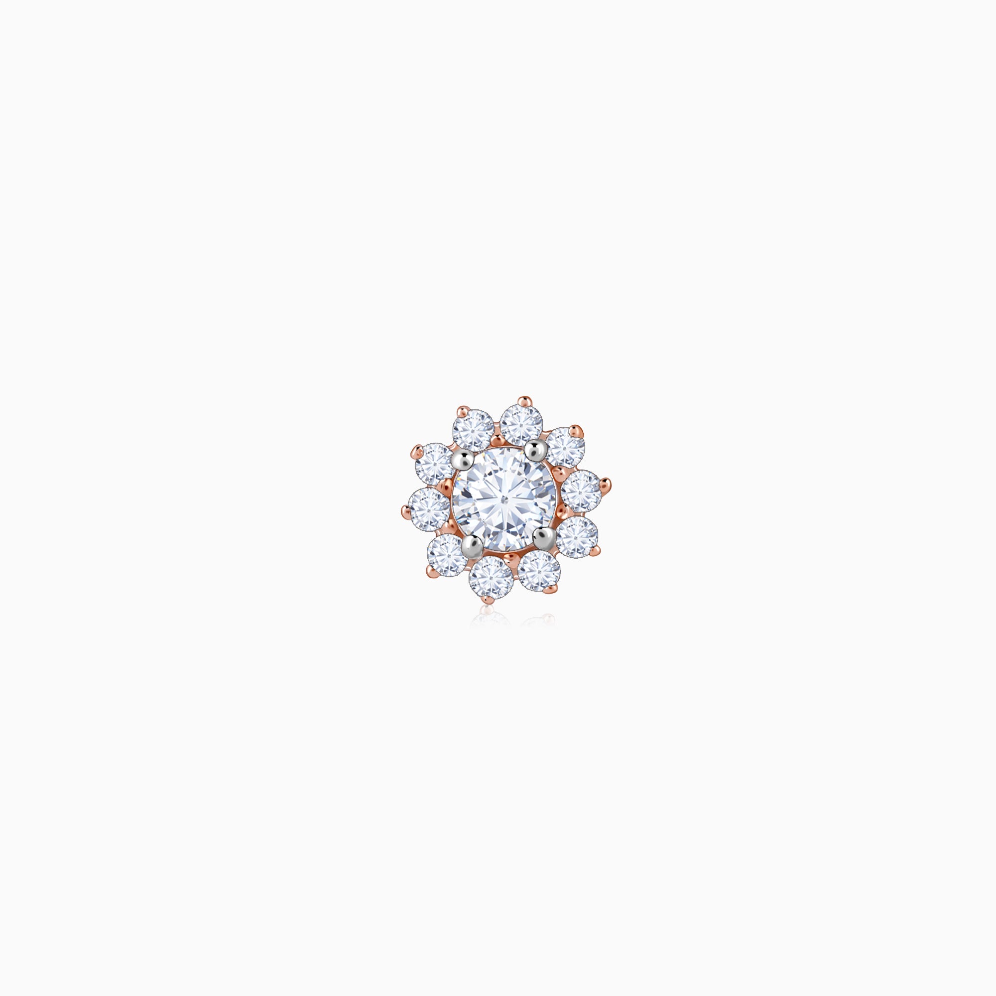 Rose Gold Sunstar Diamond Nose Pin - Image 1