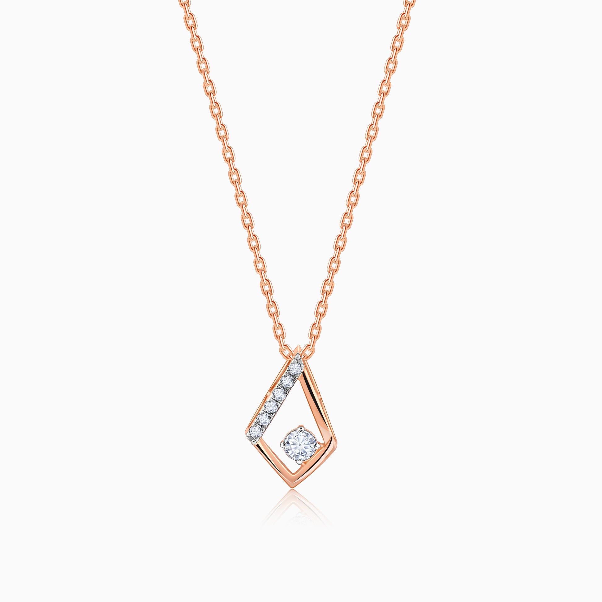 Rose Gold Dawn Diamond Pendant – Heer by GIVA - Main Image
