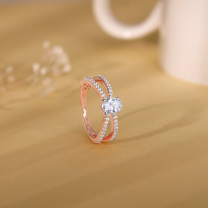 Rose Gold Dreamboat Solitaire Diamond Ring