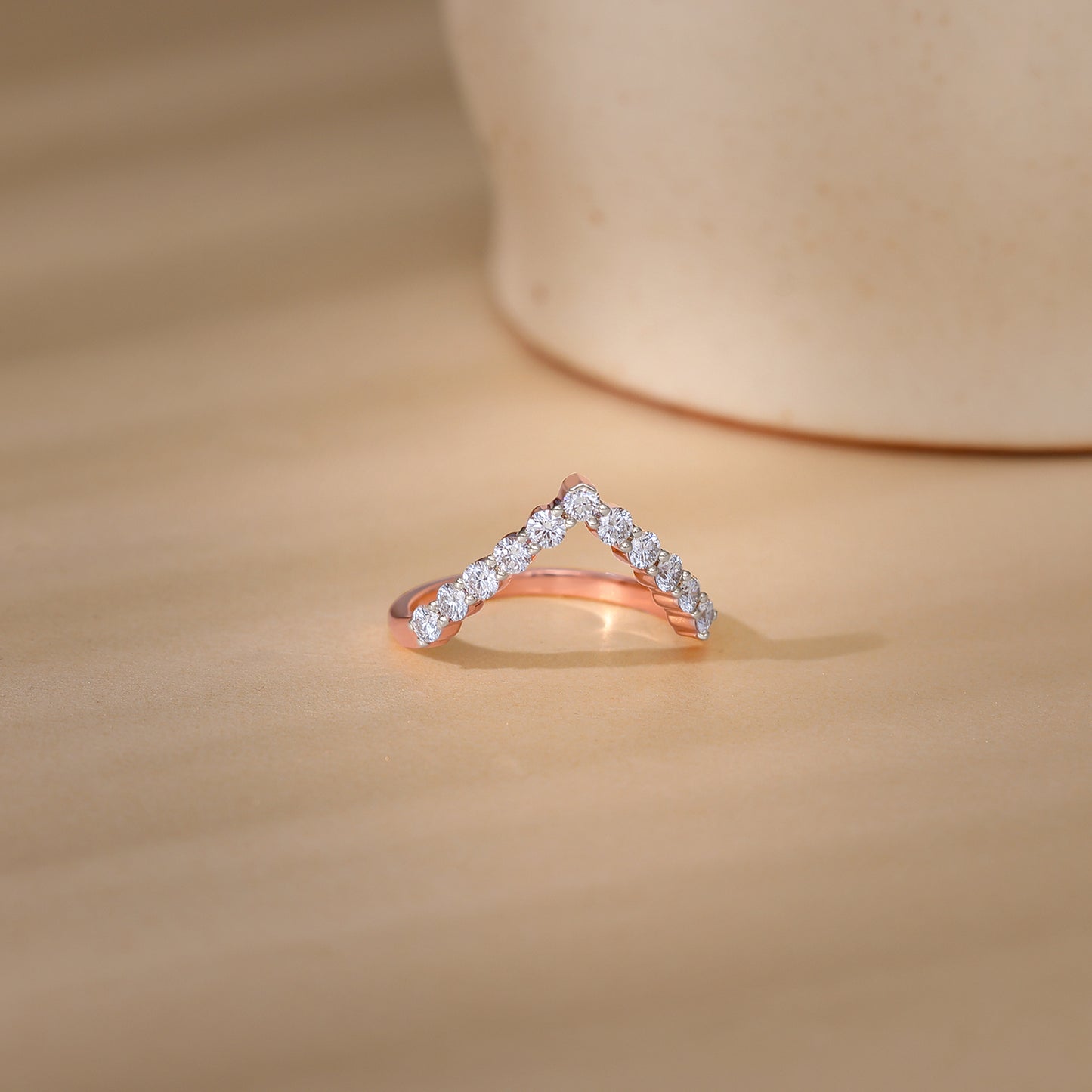 Rose Gold Vanki Diamond Ring GIVA Jewellery