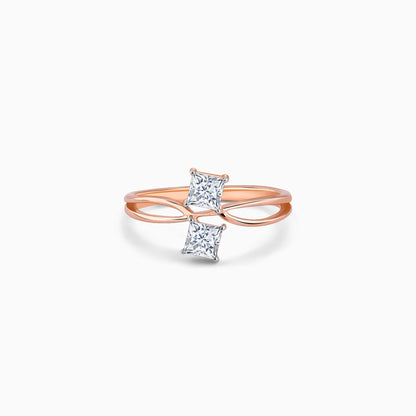 Rose Gold Dyad Solitaire Diamond Ring