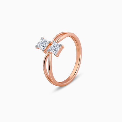 Rose Gold Dyad Solitaire Diamond Ring