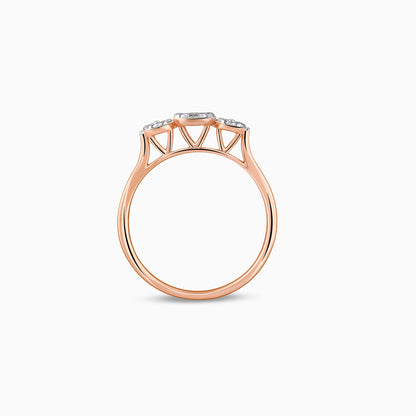 Rose Gold Troika Diamond Ring