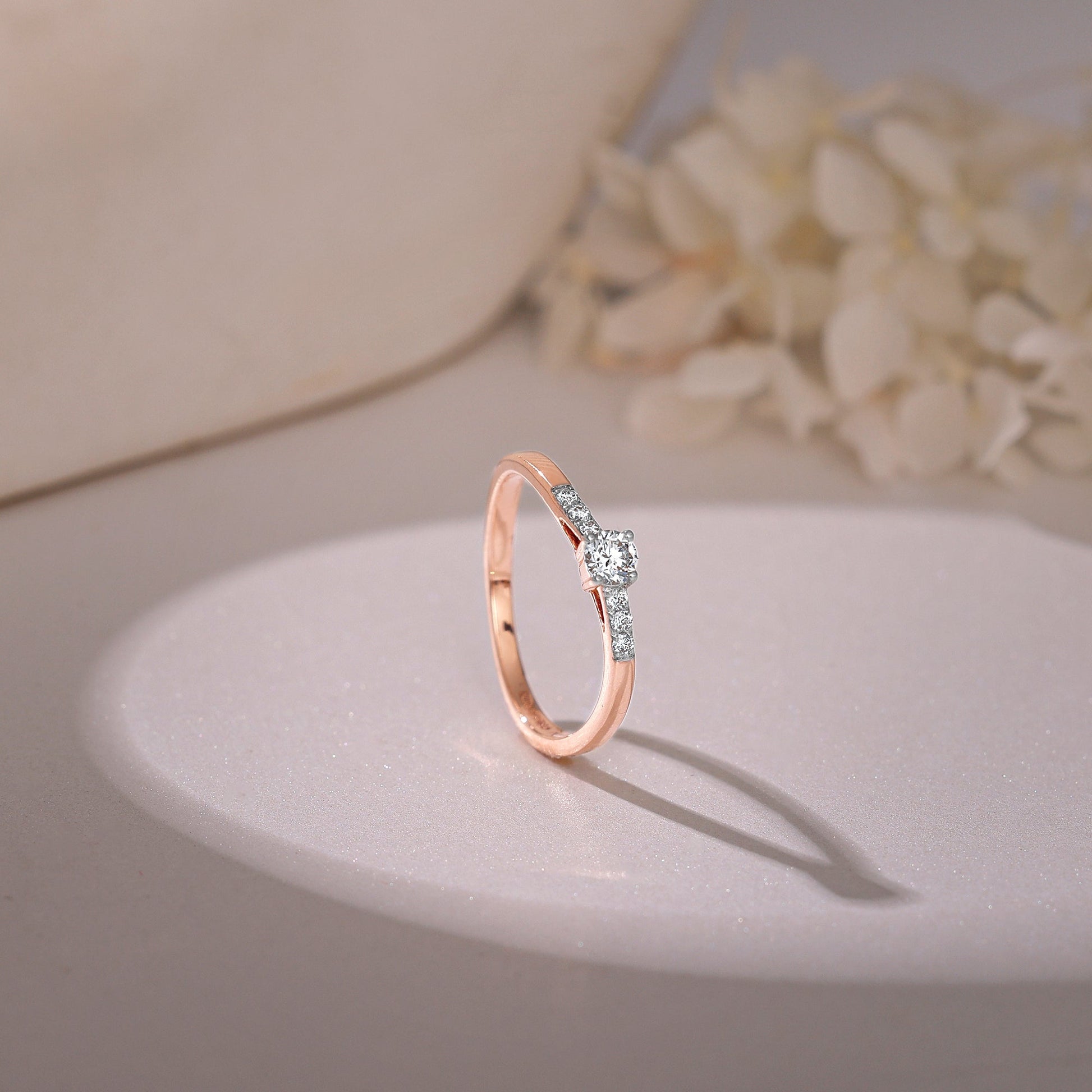 Rose Gold Classic You Diamond Ring – Heer by GIVA - Main Image