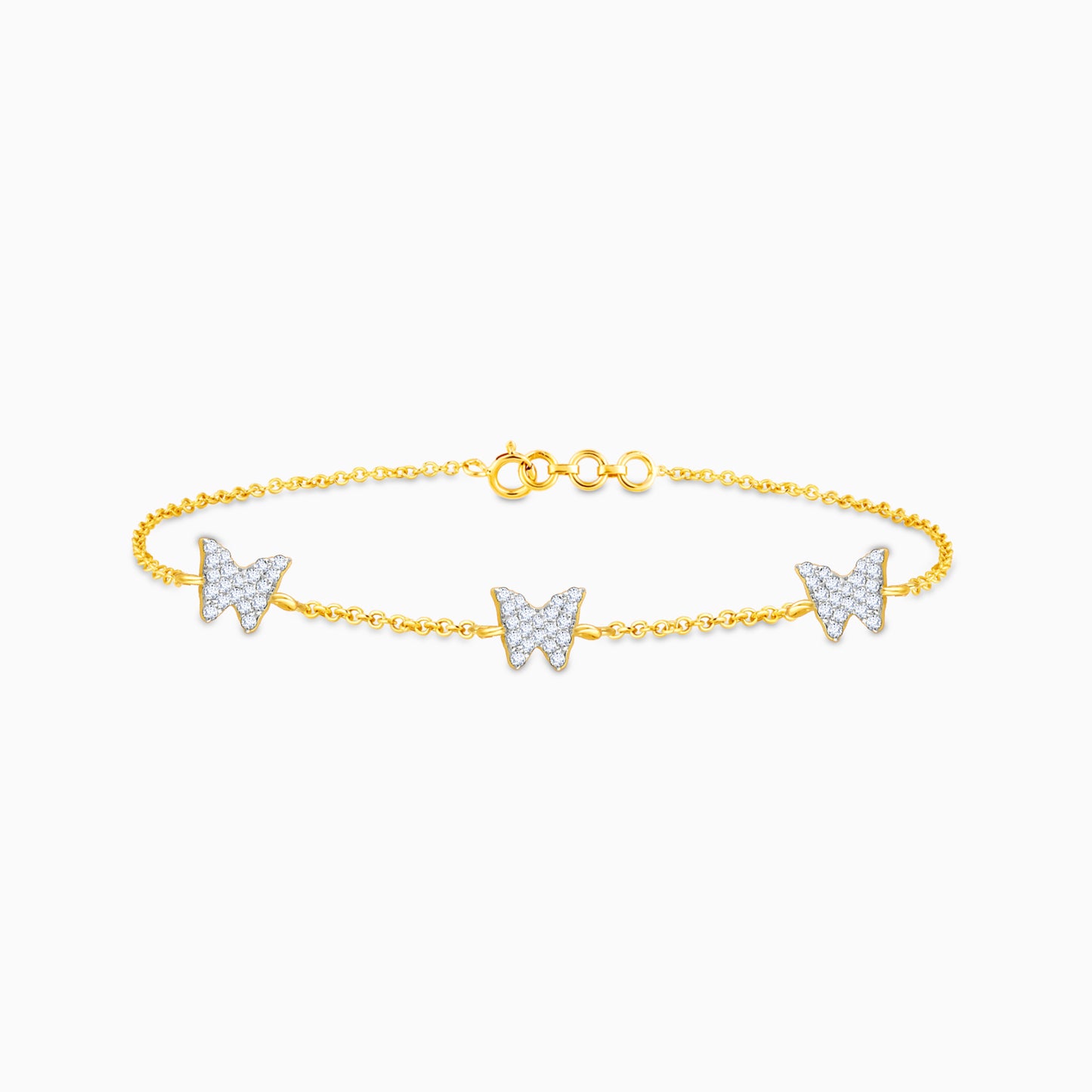 Gold Joyful Butterfly Diamond Bracelet
