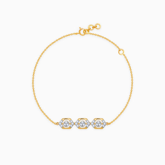 Gold Hexagon Glam Lab Grown Diamond Bracelet